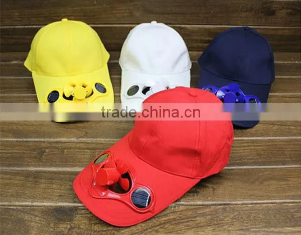 Solar cap with fan