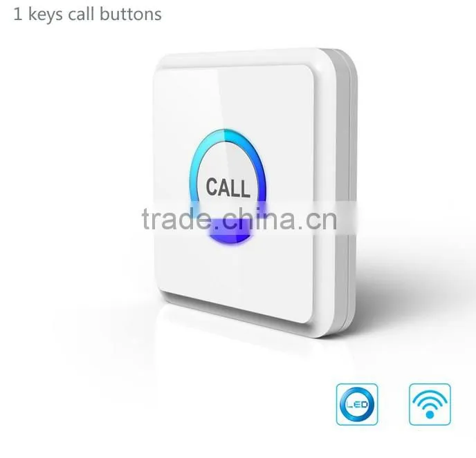 Newest model square shape white&blue color wireless call button