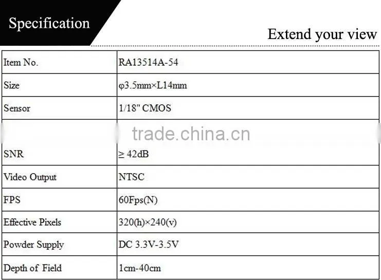 320*240 pixels 3.5mm otoscope camera module