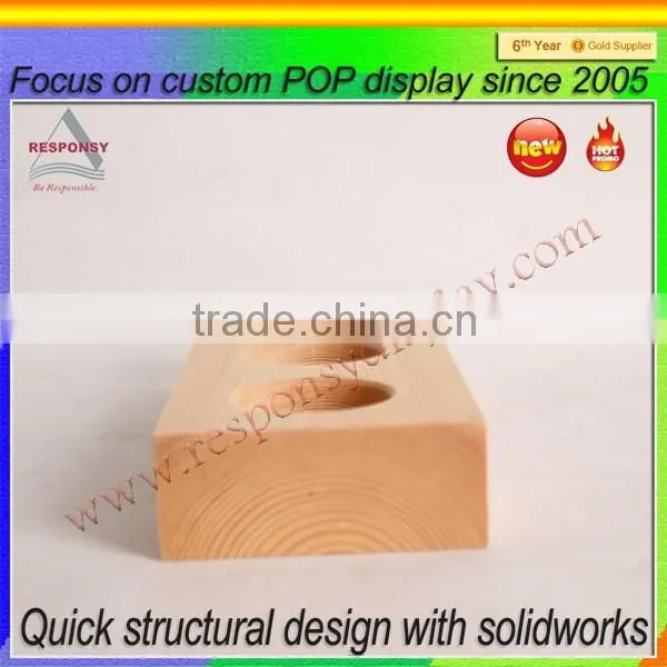 custom wooden block display for wine