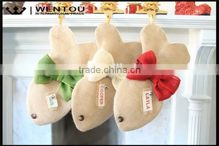Wholesale Burlap Cat Fish Christmas Stocking