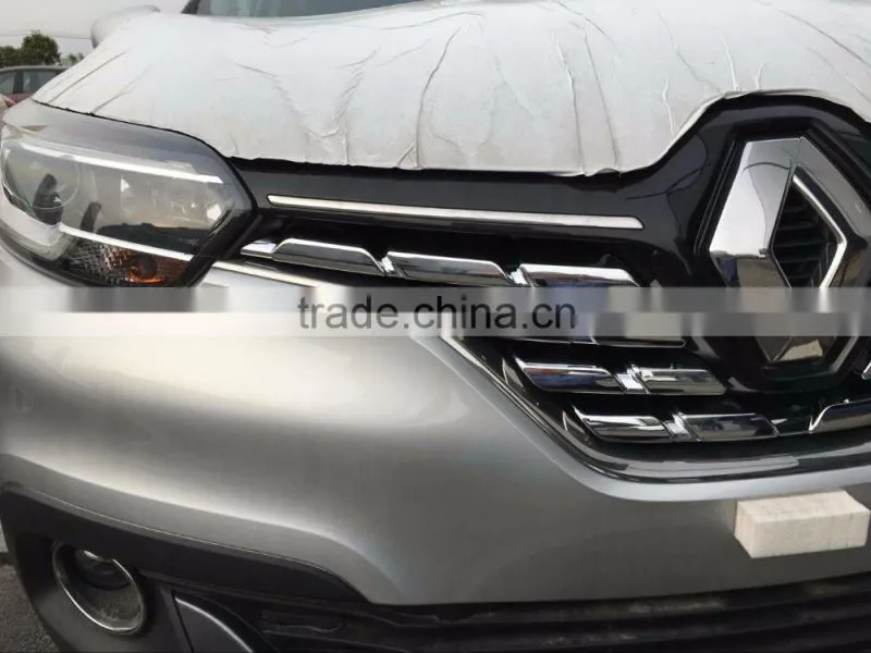 Front Center Grill Grid Grille Cover Trim ABS Chrome 7 Pcs For KADJAR Car Accessories 2016