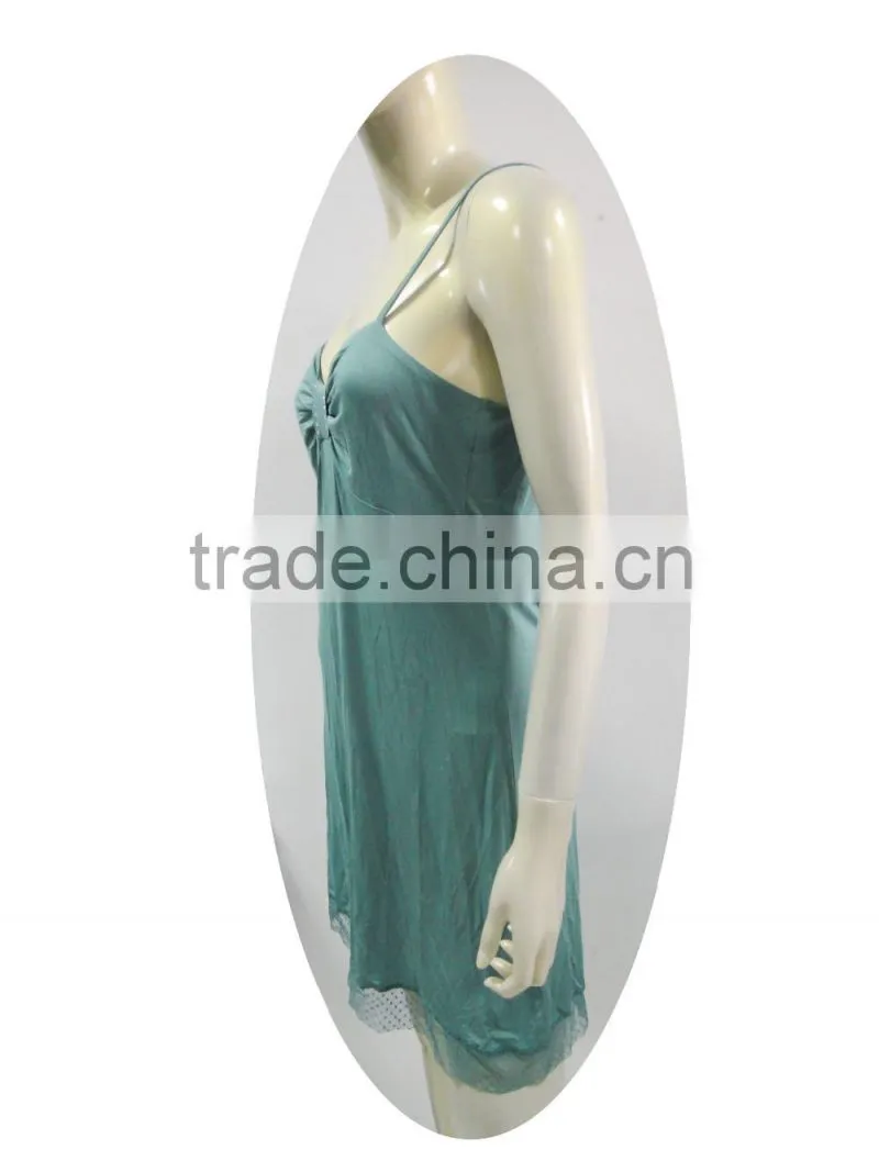 sexy bow lace decorated night dress