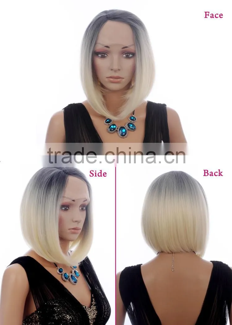 White color short bob hairstyles hard lace wig