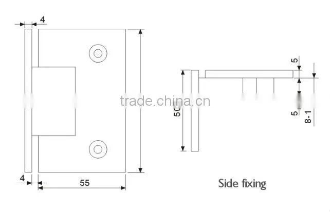 90 Degree Glass Hinge