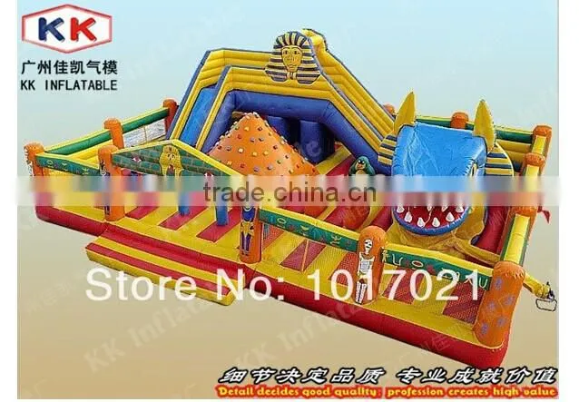 0.55mm thickness18OZ PVC tarpaulin Egypt Pyramids inflatable fun city child Climb and slide itmes