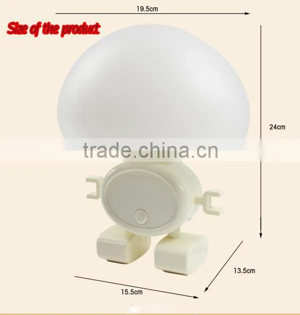2015 New Creative Intelligent Robot Lamp Lovely Light and Sound Control LED Night Light
