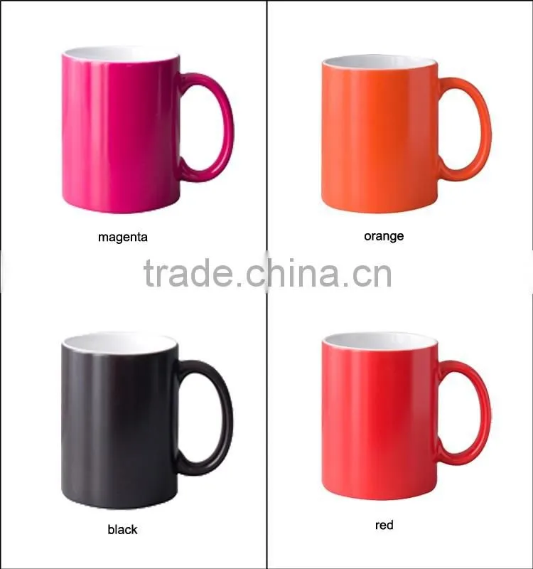 hot water color changing mug 11oz, changing color mugs