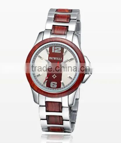 2016 Top LuxuryW Quartz wood and Stainless Steel watch