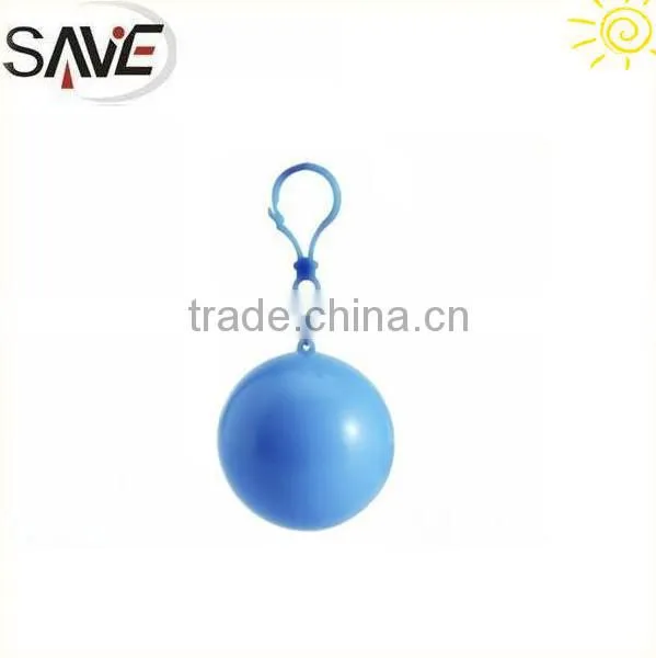 Disposable Rain Poncho Ball with Keychain