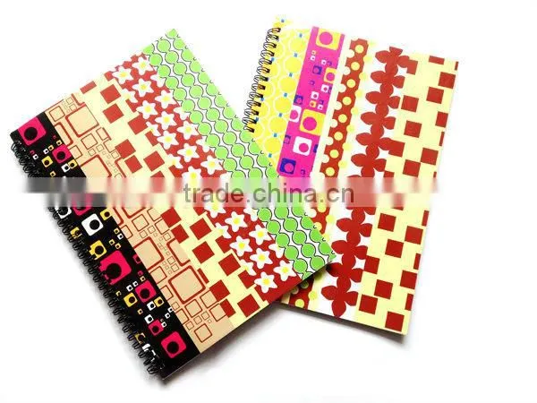 spiral notebook with stripe printing,paper notebook