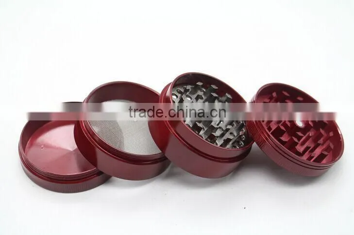 tobacco grinder metal herb grinders, 4 parts grinder, Zinc Alloy , Mixed Colors, custom available