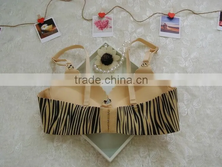 Zebra print one piece seamless bra nylon bra