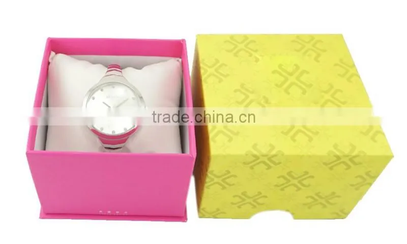 Fashion ladies watch gift box colorful boxes pillow inside good package box design