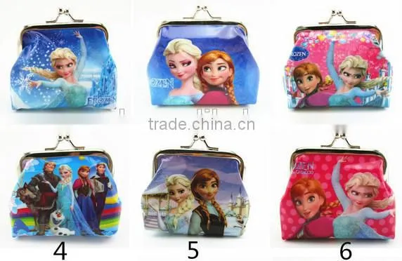 cheap PVC frozen kid coin purse wallet