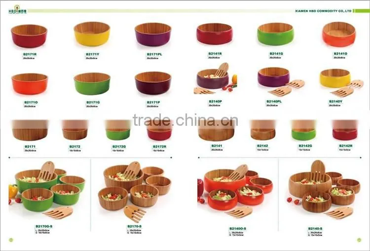 High quality wood round salad bowl wholesale