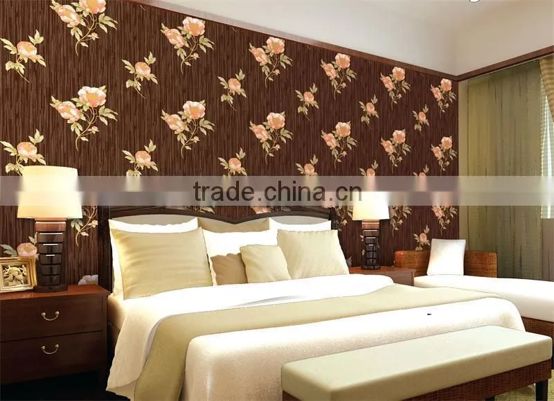 Natural italian deep embossed vinyl/pvc wallpaper