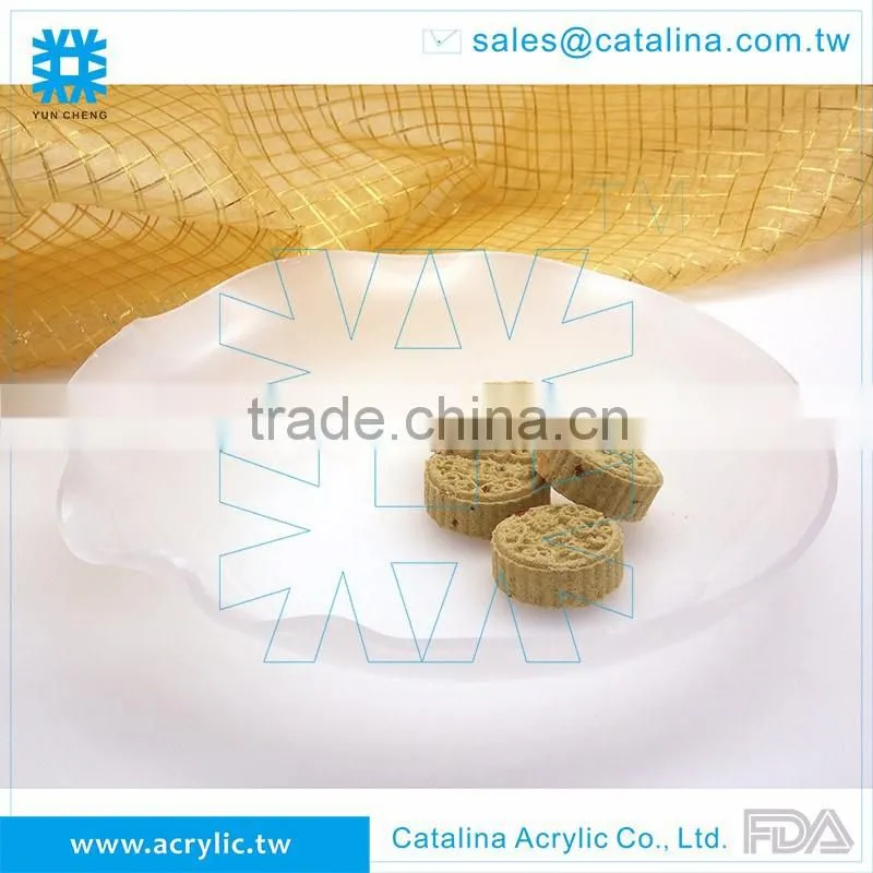 Hot sale Acrylic Waving Wedding Food Cake Fruit Serving Tray