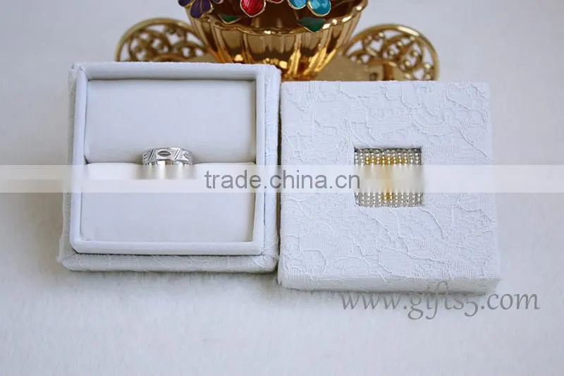 Handmade Elegant wedding ring box with beaded name plate of T