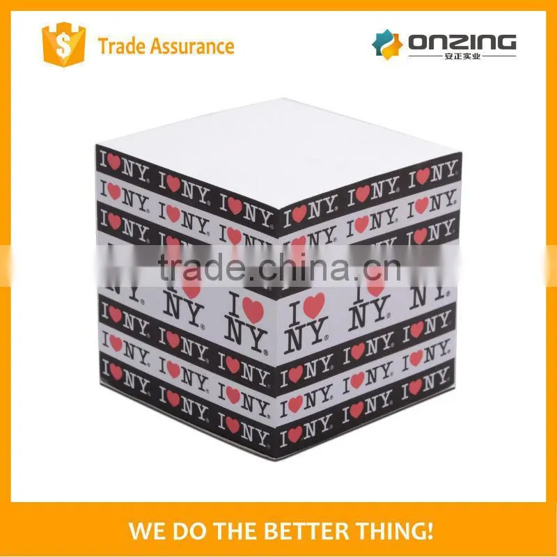 Non sticky woodfree paper 4 sides custom printing cube notepad