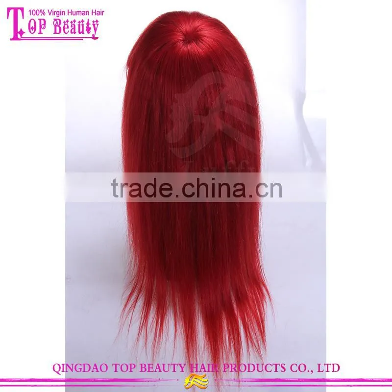 High quality wholesale price brazilian virgin hair red wig straight red human hair wig