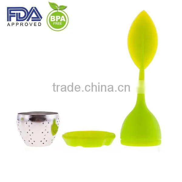 FDA Standard Silicone Loose Tea Leaf Strainer Herbal Spice Infuser Filter Diffuser