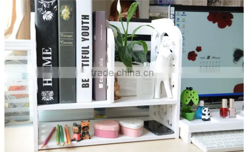 New design home storage and organizer wood carved bookcase (FH-BL0730)