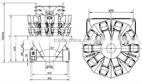 Hot sale 10 head combination pasta packaging machine
