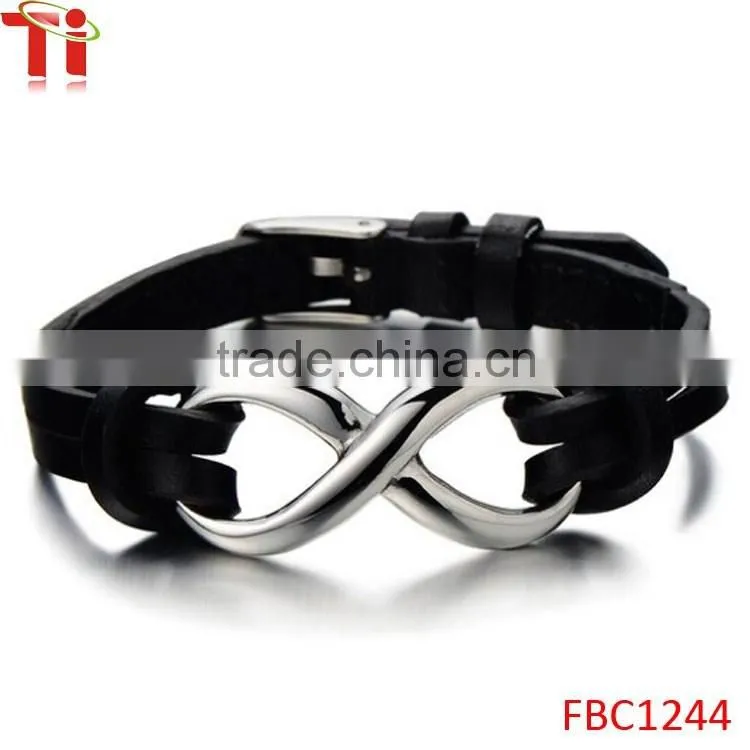 stainless steel geniune leather bracelet pokemon go bracelet