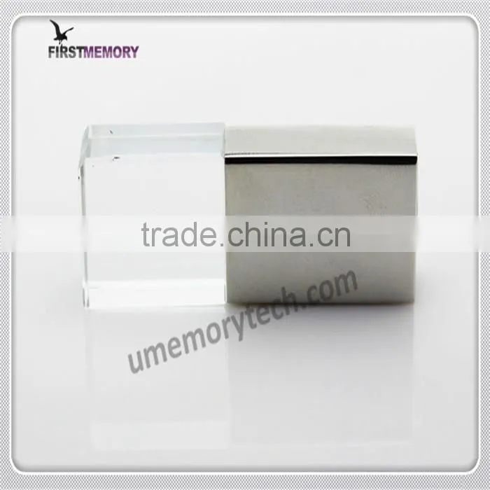 Crystal Glass usb 2.0 memory flash stick storage capacity of pen drive 64gb