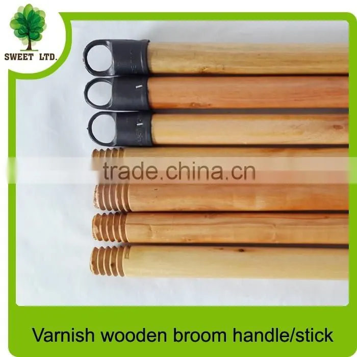 Wholesale varnished quality wooden handle / shovel handle with cap120*2.2CM
