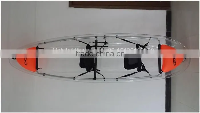 2 person clear bottom pedal fish kayak made in china
