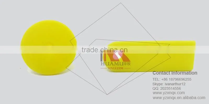 ear tag for buffalo with metal pin and TPU in yellow 50*16 mm