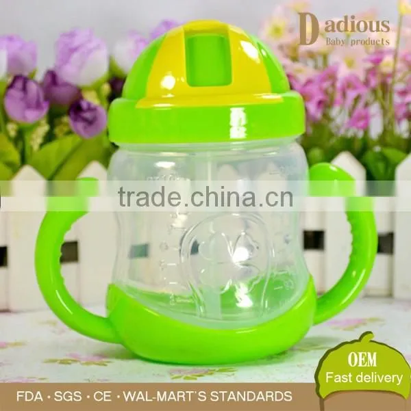 240ml baby drink training plastic water bottle with straw