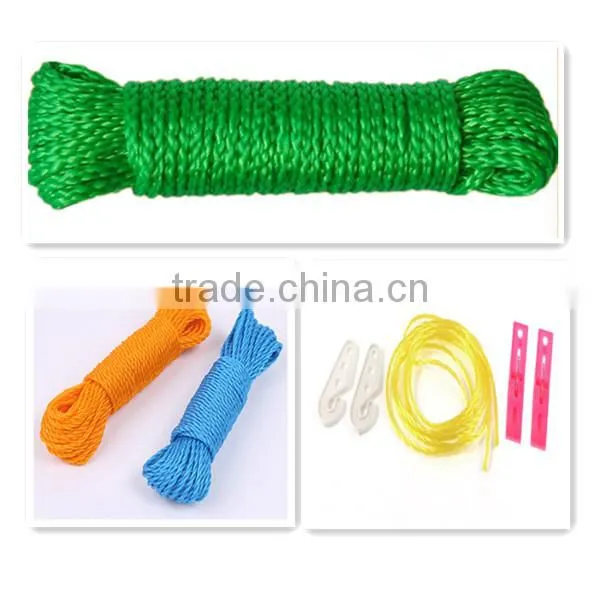 clothesline rope and polyethylene fishing twine
