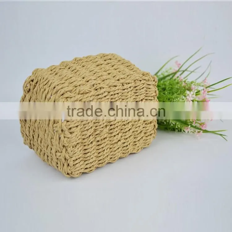 Home decoration recyclable paper rope handcraft flower gift basket