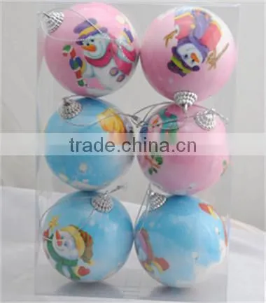 Different design and color christmas balls for christmas tree / 4 color printing christmas ball / LED plastic christmas ball