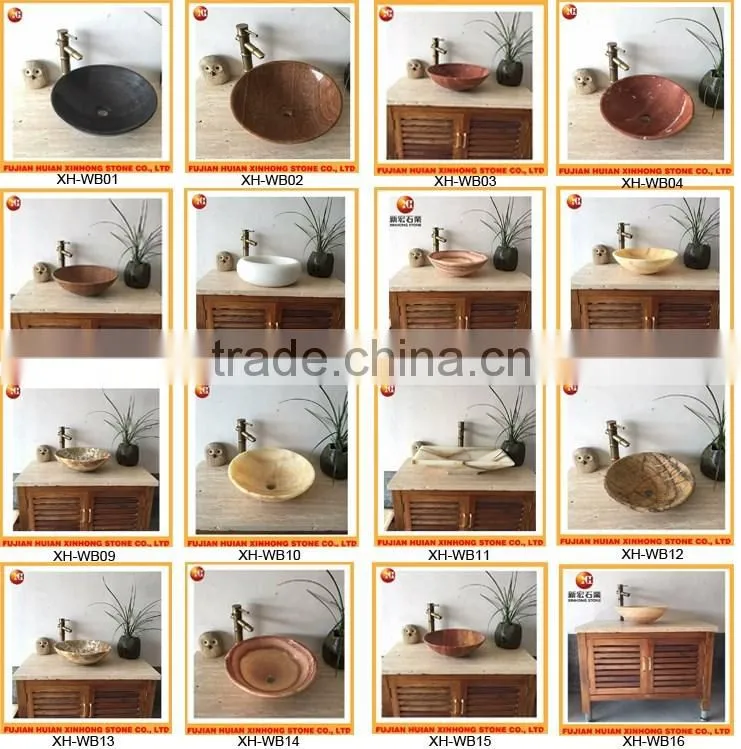 indoor and outdoor used deep marble stone basin in beige stone