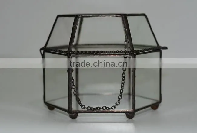 Indoor decoration clear glass plant terrarium hanging terrarium geometric