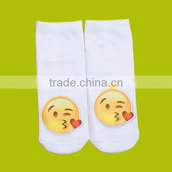 Wholesale White Short Emoji Socks