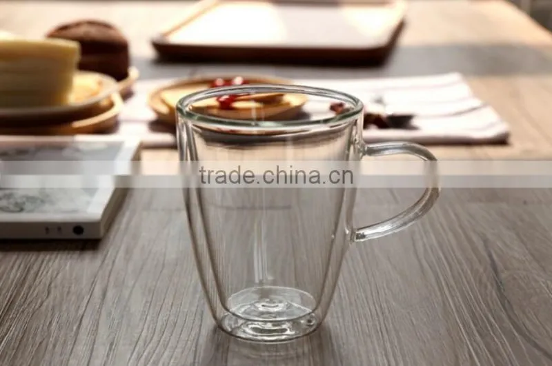 Borosilicate glass with handle Heat resistant glass with handle double wall glass with handle