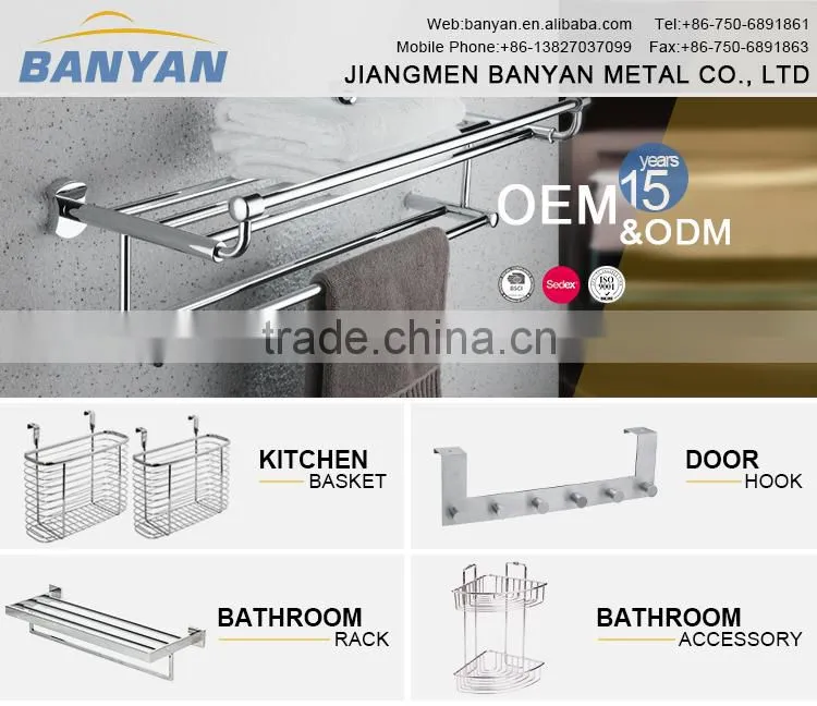 Wall Mounted Stainless Steel Bathroom Double Glass Tumbler Holders