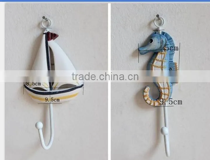 CY077 Mediterranean style decorative wall hanging tag hook decorative wall hanging tag Fish animal seashell hanging tag