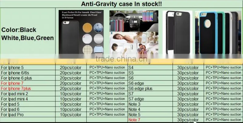 2017 new rgknse anti gravity case TPU + PC Anti-Gravity Selfie Sticky Case Cover For iPhone 5 5s 6 6s 6