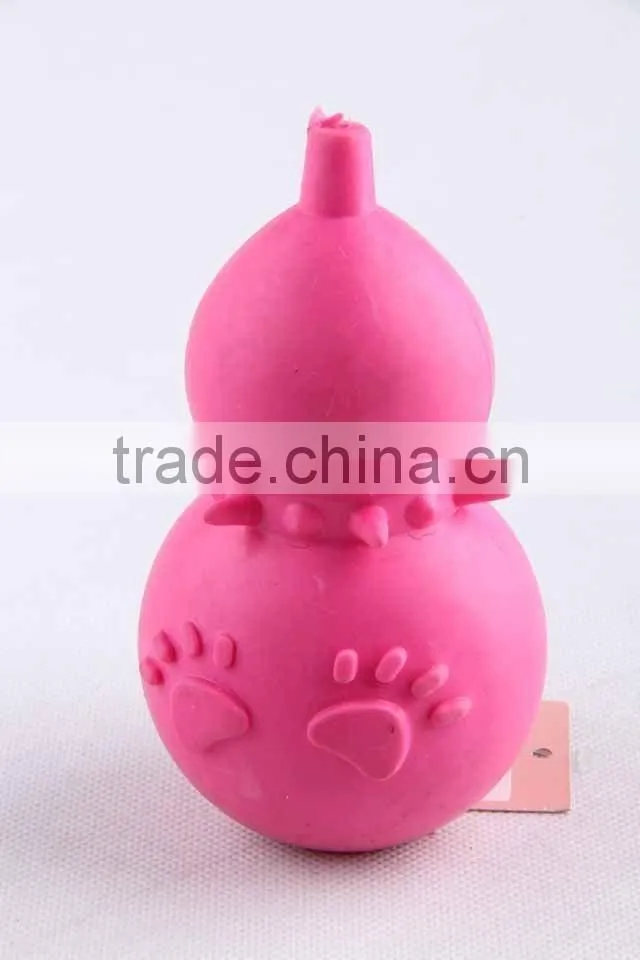 TPR pet toy in gourd shape with footprint pattern/dog toy