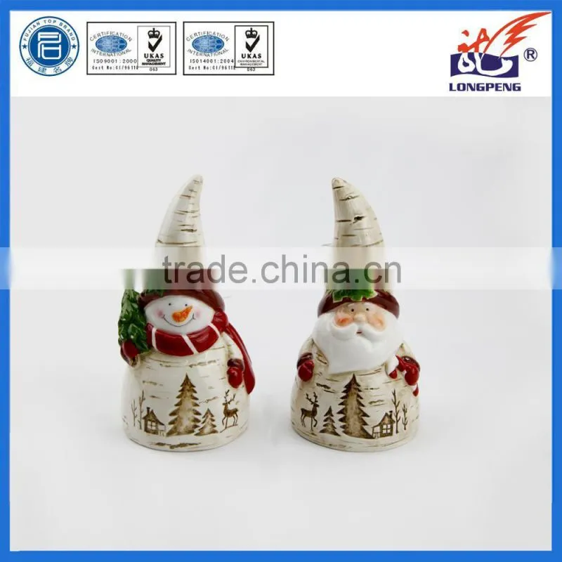 Vintage Dolomite Christmas Bells Santa Bells Christmas Ornament