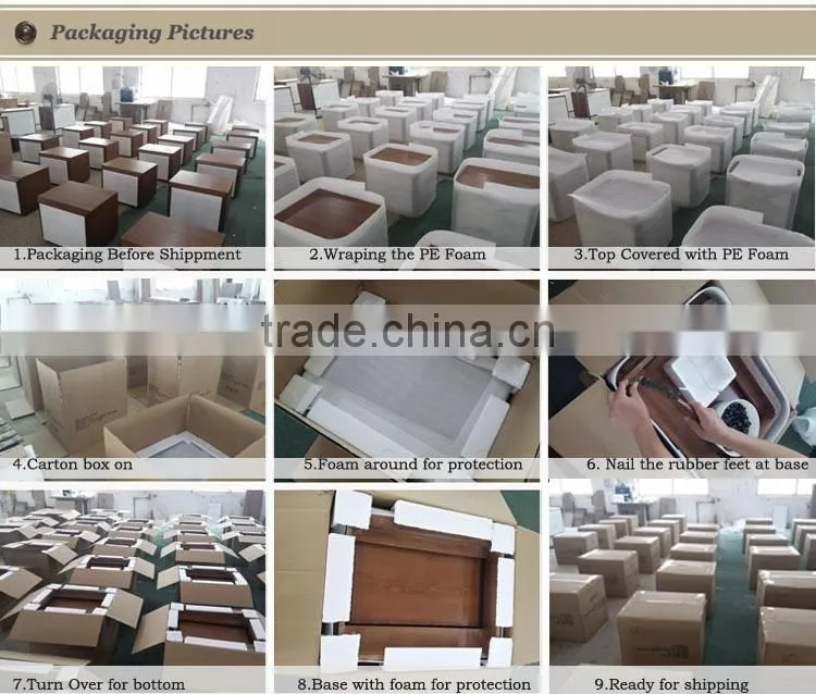 Contemporary Wooden Double Bed Frame Designs With Storage B-814
