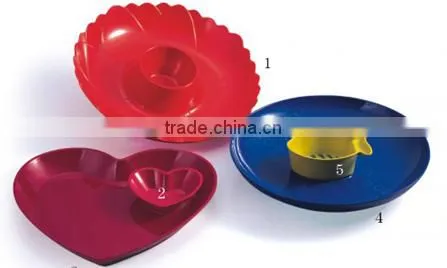 Red Leaf Shape Melamine Plates