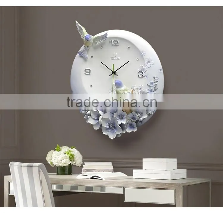 M0027 Momoda Living room Creative modern fancy elegant 3D flower wall clock quiet quartz decoration large wall clock