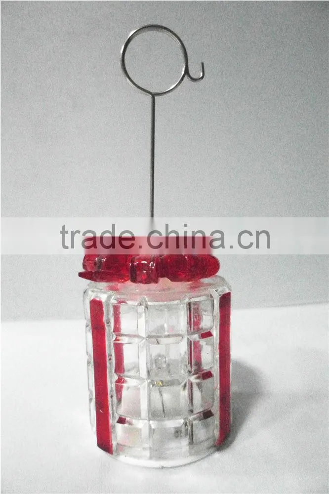 high quality hot sale acrylic led christmas decor name card holder with mini gift box
